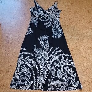 Soma Sleeveless Black & Cream Summer Maxi Dress Size M NWT